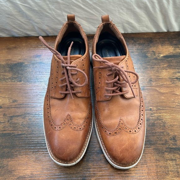 Cole Haan Men's Tan Leather Oxfords - Picture 1 of 6